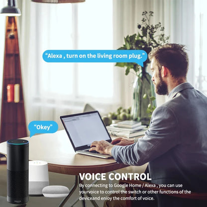 Smart Plug EU WiFi Socket 16A With Power Monitor - Voice Controlled, Alexa Compatible - ZOOMNSTORE