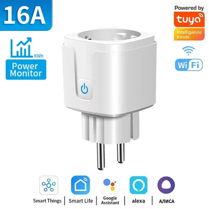 Smart Plug EU WiFi Socket 16A With Power Monitor - Voice Controlled, Alexa Compatible - ZOOMNSTORE