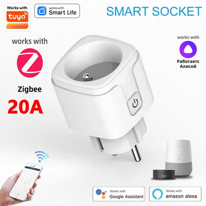 Smart Plug EU Socket With WiFi Zigbee Power Plug - 16A Remote Control Timer - ZOOMNSTORE