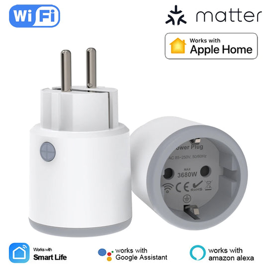 Smart Power Plug - WiFi 16A Power Meter EU Outlet | Remote Control, Alexa & HomeKit - ZOOMNSTORE