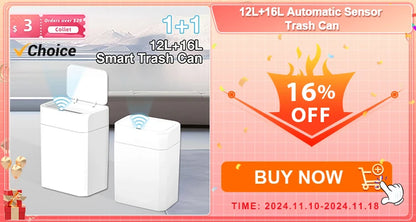 Smart Sensor Trash Can - 20L Automatic Wastebin with Type-C Recharge for Kitchen  Bathroom - ZOOMNSTORE