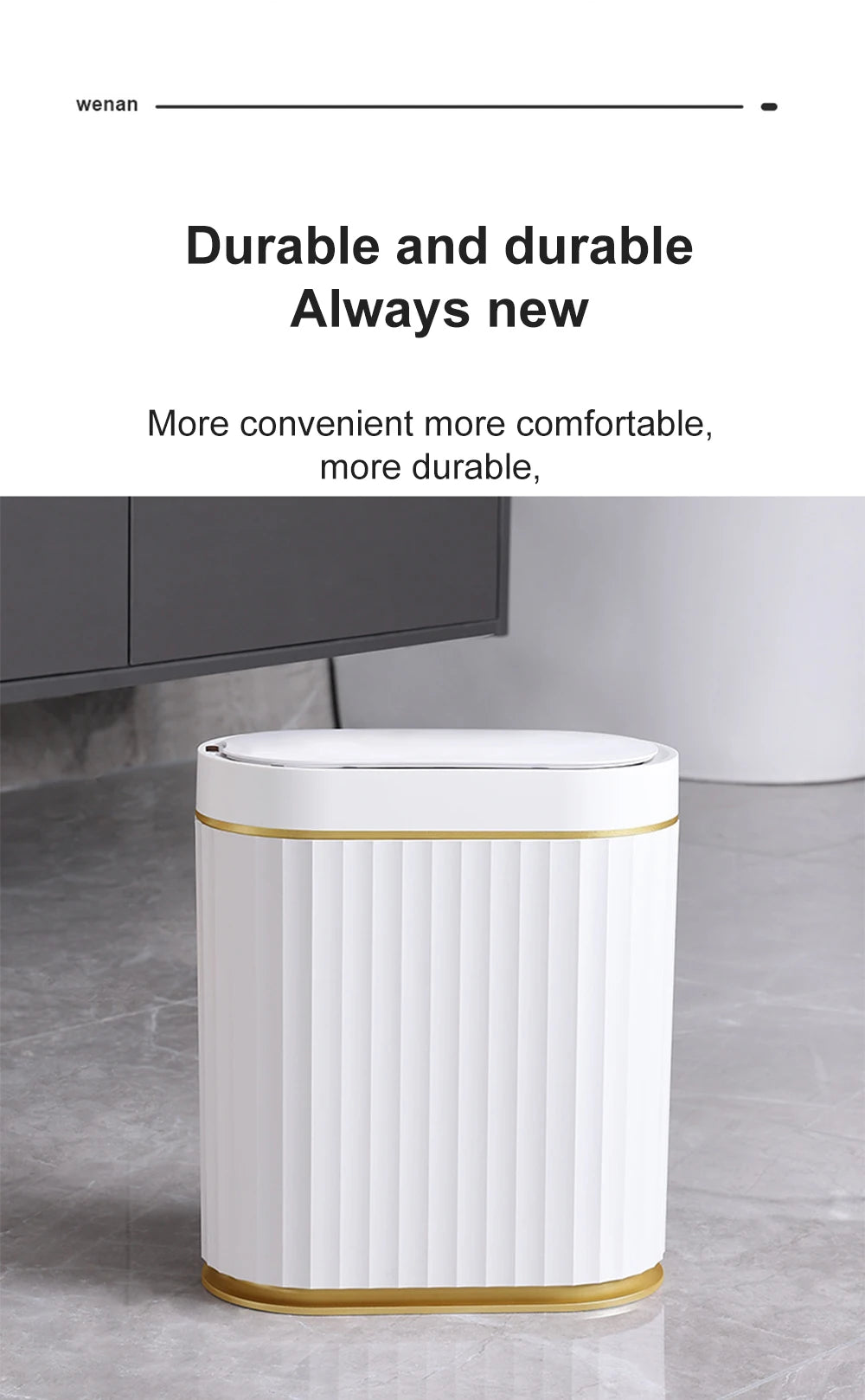 Smart Home Automatic Sensor Trash Can - Waterproof Kitchen Bathroom Wastebasket - ZOOMNSTORE