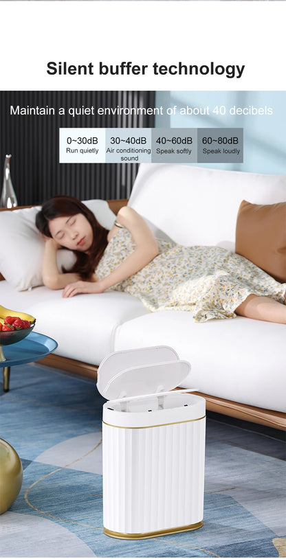 Smart Home Automatic Sensor Trash Can - Waterproof Kitchen Bathroom Wastebasket - ZOOMNSTORE