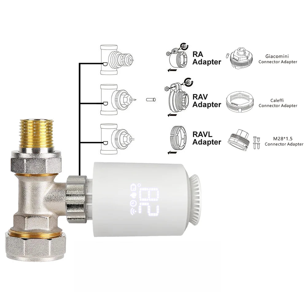 Smart Thermostatic Radiator Valve | Alexa Compatible TRV, Child Lock & Weekly Schedule Function - ZOOMNSTORE