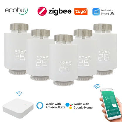 Smart Thermostatic Radiator Valve | Alexa Compatible TRV, Child Lock & Weekly Schedule Function - ZOOMNSTORE