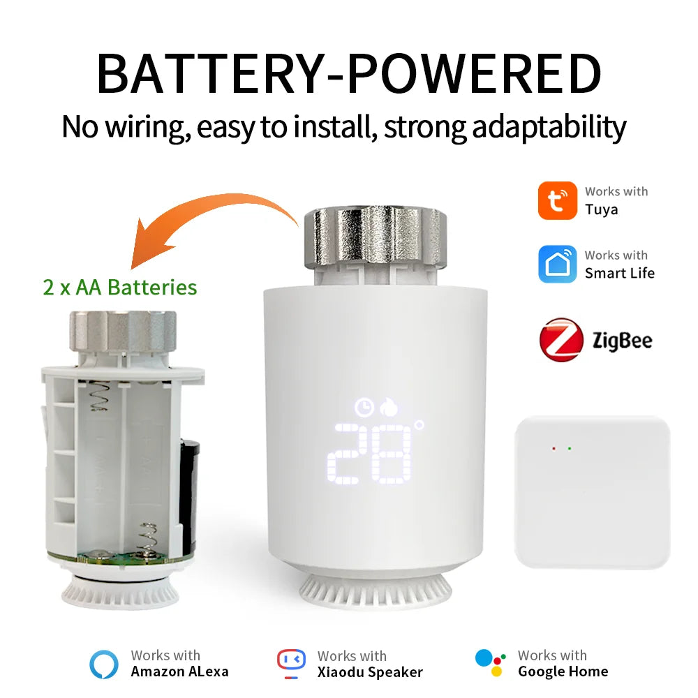 Smart Thermostatic Radiator Valve | Alexa Compatible TRV, Child Lock & Weekly Schedule Function - ZOOMNSTORE
