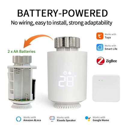 Smart Thermostatic Radiator Valve | Alexa Compatible TRV, Child Lock & Weekly Schedule Function - ZOOMNSTORE