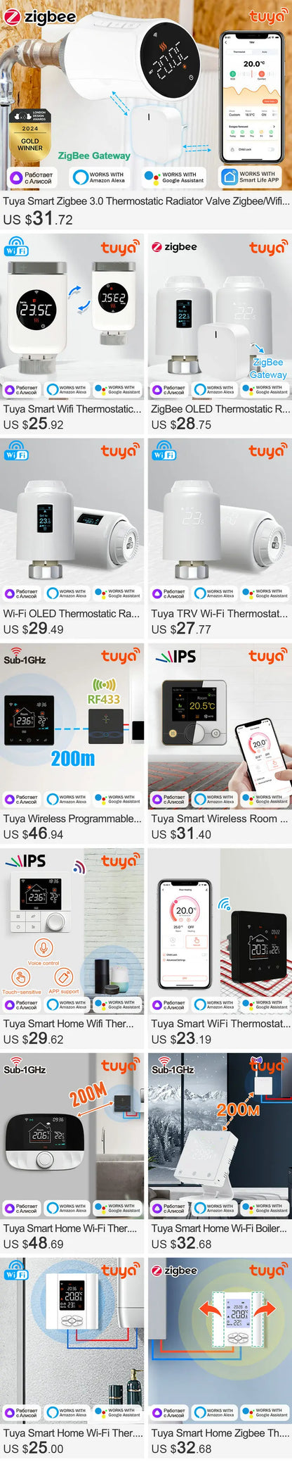 Smart Thermostatic Radiator Valve | Alexa Compatible TRV, Child Lock & Weekly Schedule Function - ZOOMNSTORE