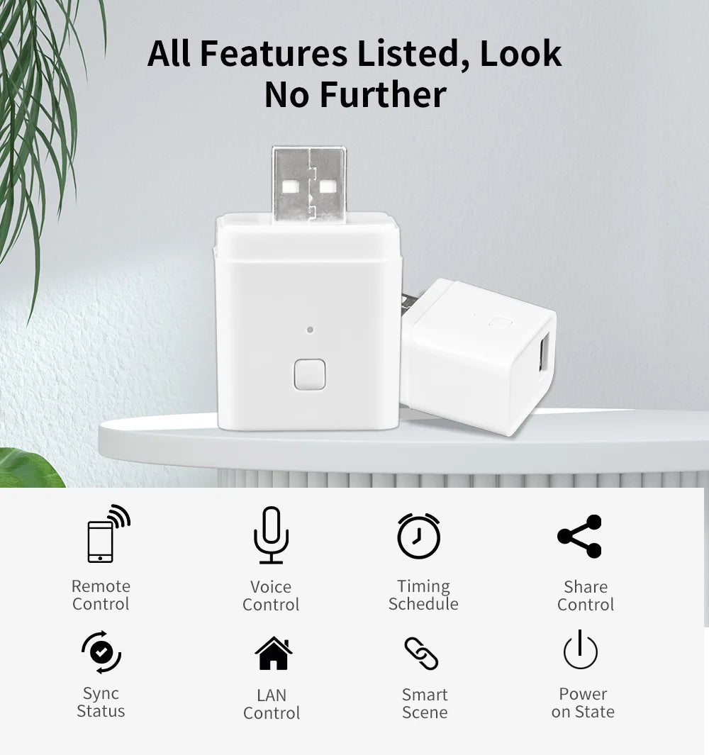 Smart USB Adaptor - WiFi Power Switch with Voice Control, Alexa & Google Home Compatible - ZOOMNSTORE