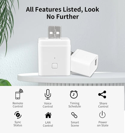 Smart USB Adaptor - WiFi Power Switch with Voice Control, Alexa & Google Home Compatible - ZOOMNSTORE