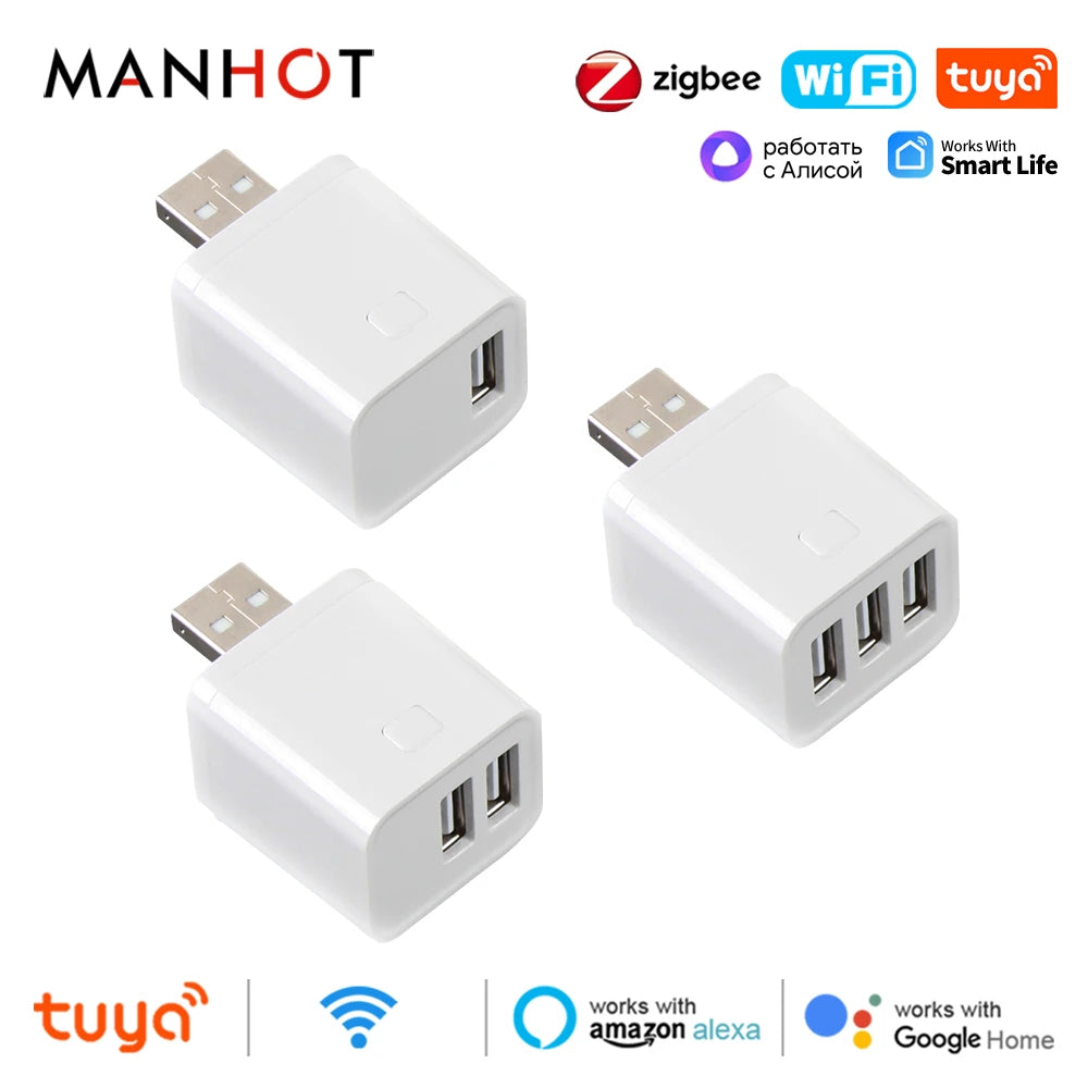Smart USB Adaptor WiFi Zigbee Mini USB Charger With Voice Control & Timer - ZOOMNSTORE