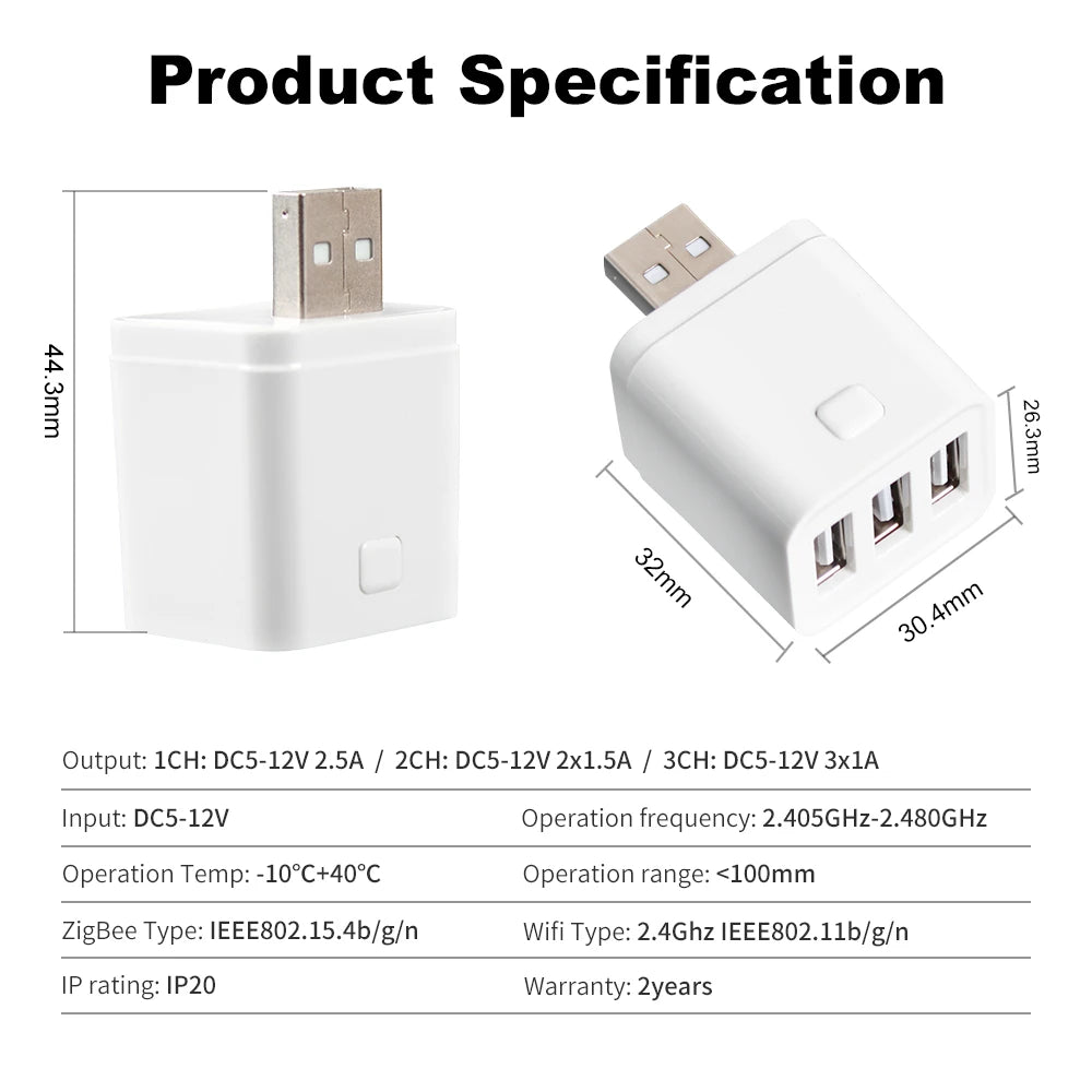 Smart USB Adaptor WiFi Zigbee Mini USB Charger With Voice Control & Timer - ZOOMNSTORE