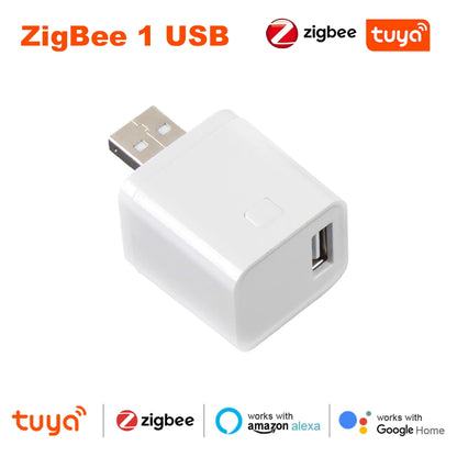 Smart USB Adaptor WiFi Zigbee Mini USB Charger With Voice Control & Timer - ZOOMNSTORE