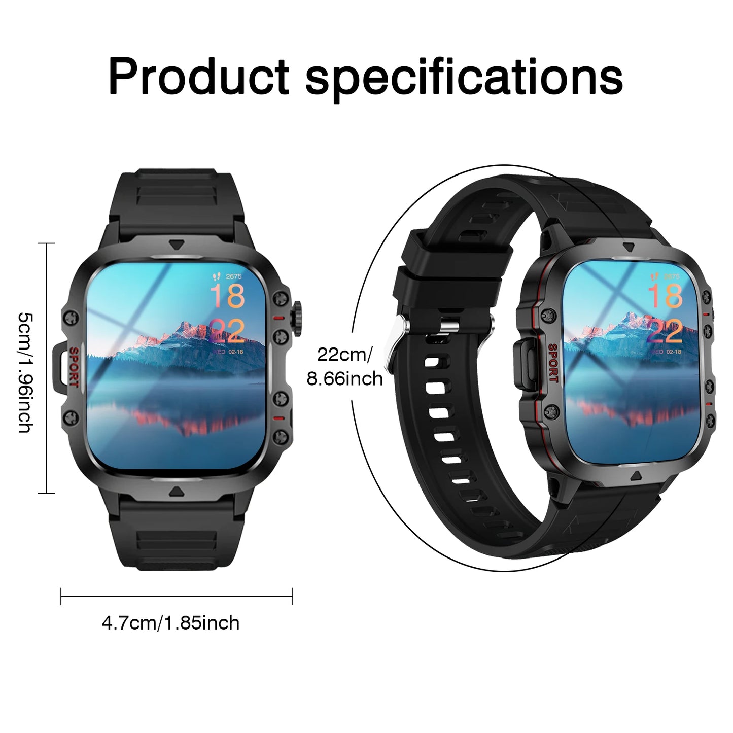 Smart Watch Bluetooth Call - Fitness Tracker, Message Reminder, Dual Straps - ZOOMNSTORE