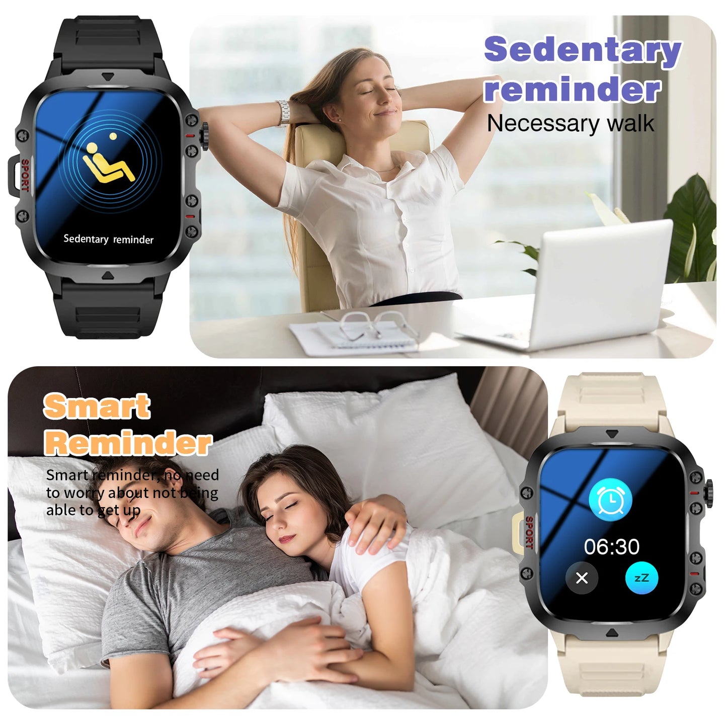 Smart Watch Bluetooth Call - Fitness Tracker, Message Reminder, Dual Straps - ZOOMNSTORE