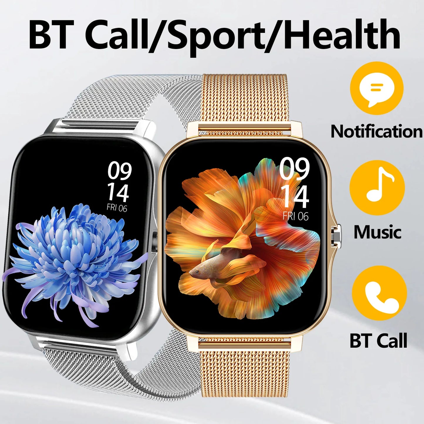 Smart Watch Fitness - Wireless Calling Watch With Sport Mode Tracker & Call Reminder Feature - ZOOMNSTORE