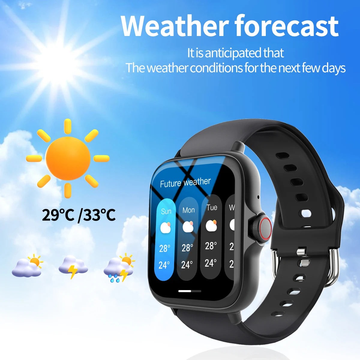 Smart Watch - Touchscreen Call  Message Alerts Music Control iPhone  Android Compatible - ZOOMNSTORE