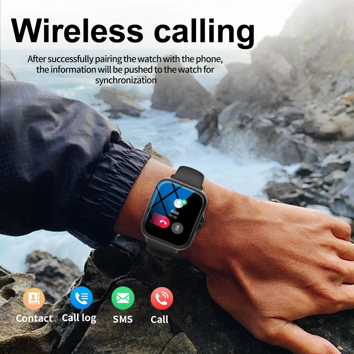 Smart Watch - Touchscreen Call  Message Alerts Music Control iPhone  Android Compatible - ZOOMNSTORE