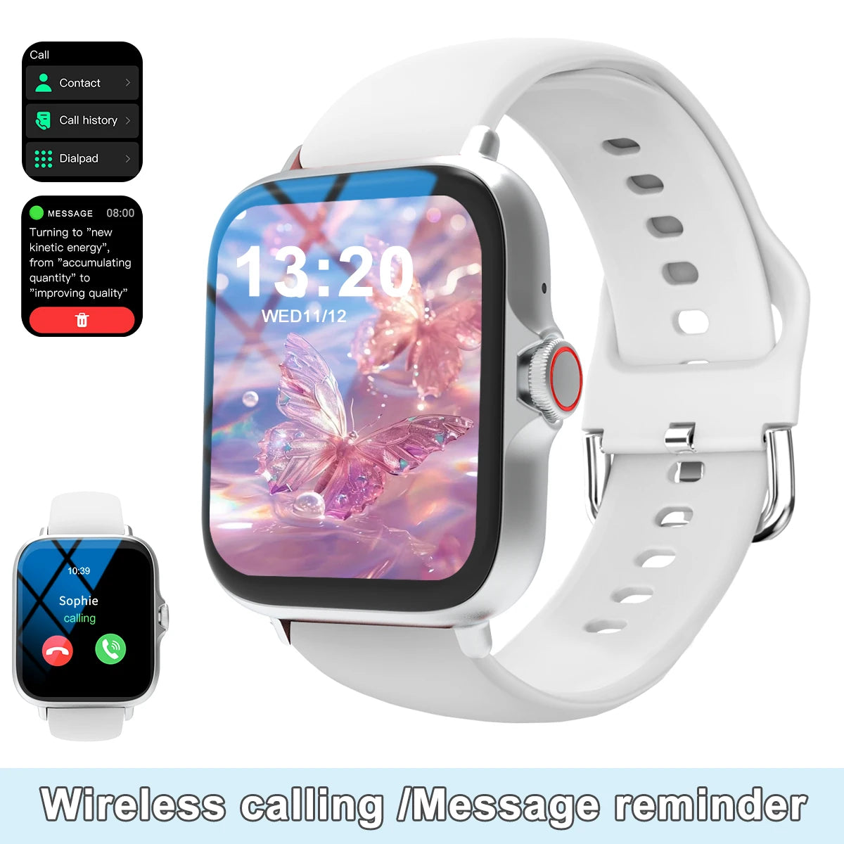 Smart Watch - Touchscreen Call  Message Alerts Music Control iPhone  Android Compatible - ZOOMNSTORE
