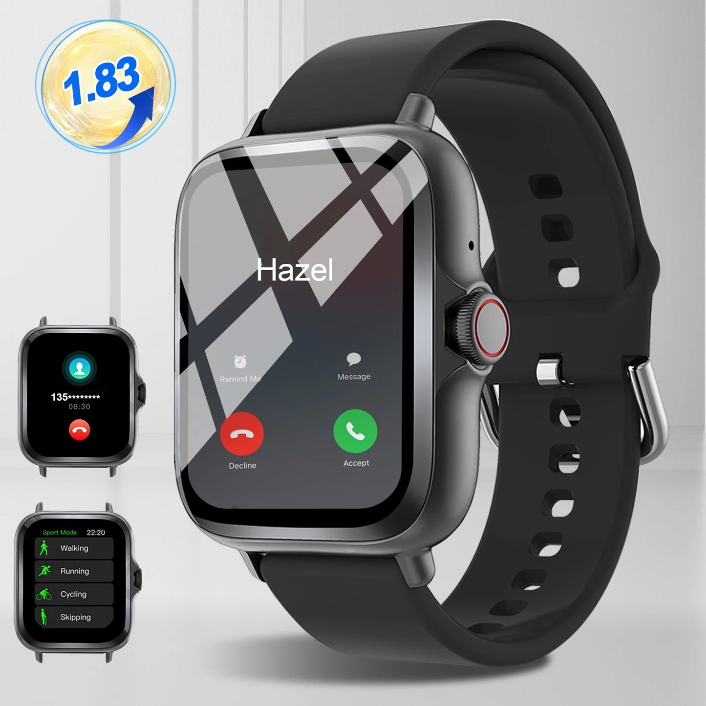 Smart Watch - Touchscreen Call  Message Alerts Music Control iPhone  Android Compatible - ZOOMNSTORE