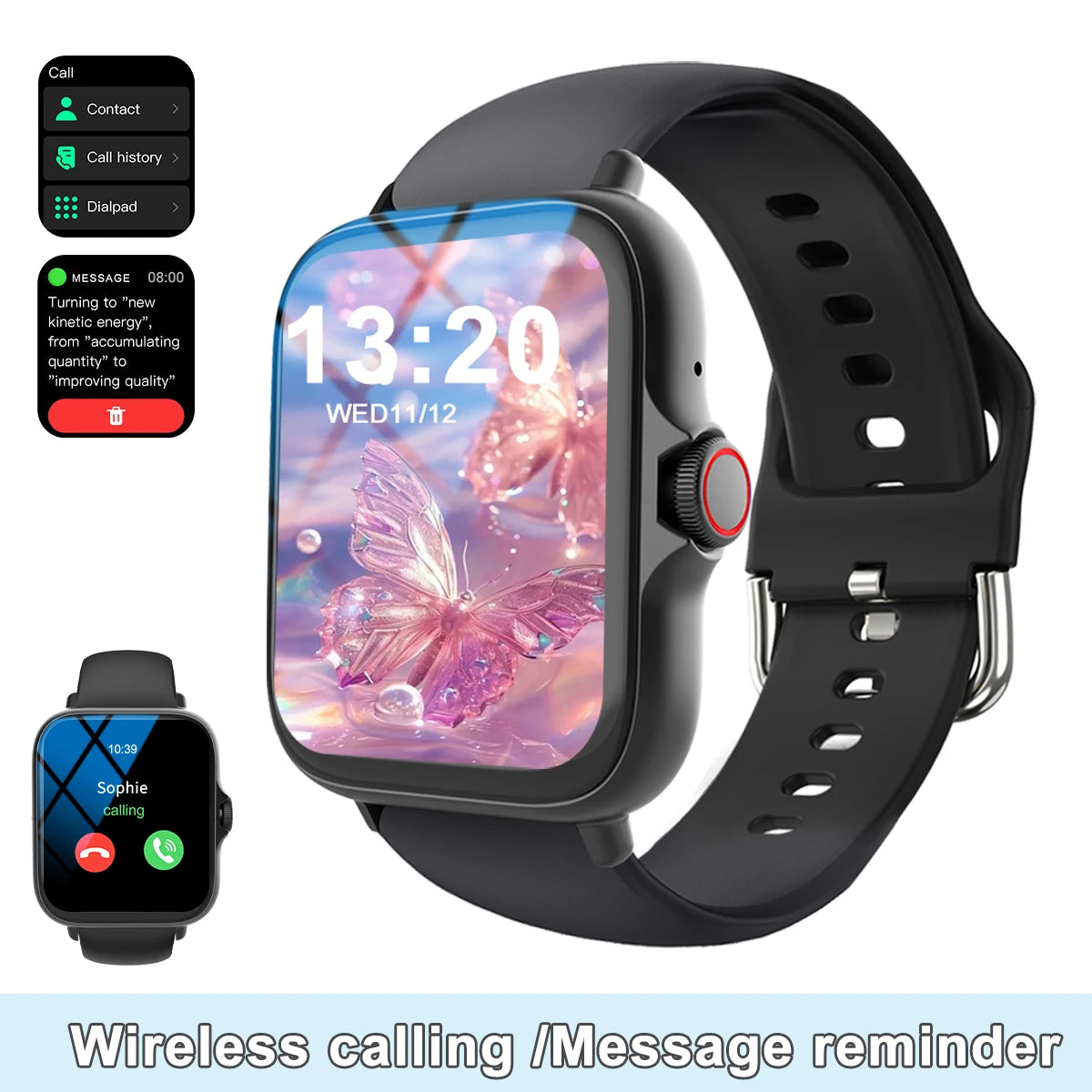 Smart Watch - Touchscreen Call  Message Alerts Music Control iPhone  Android Compatible - ZOOMNSTORE
