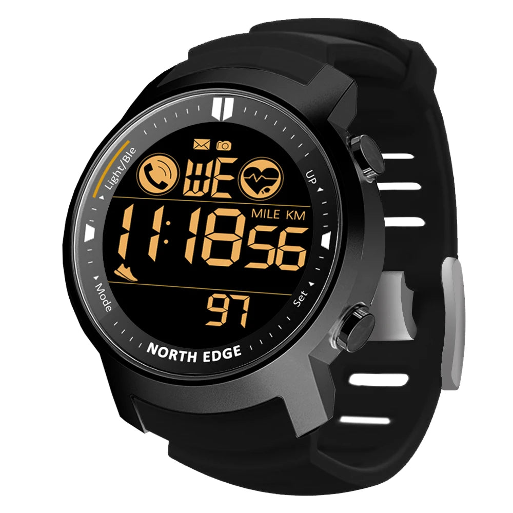 NORTH EDGE Smart Watch - Heart Rate Monitor Waterproof Fitness Tracker for Swimming  Running AndroidiOS - ZOOMNSTORE
