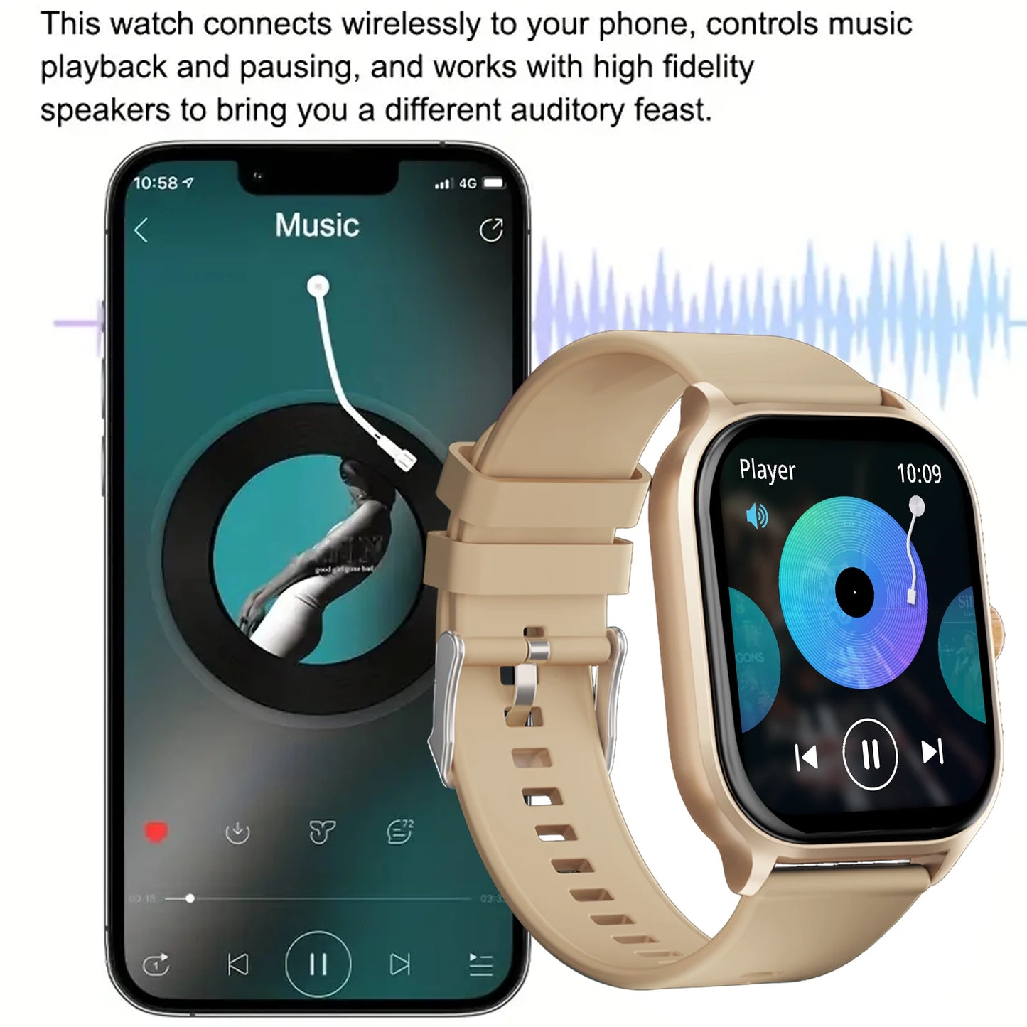 Smart Watch - Wireless Calling | Multi Sport Smartwatch With Heart Rate Monitor - ZOOMNSTORE