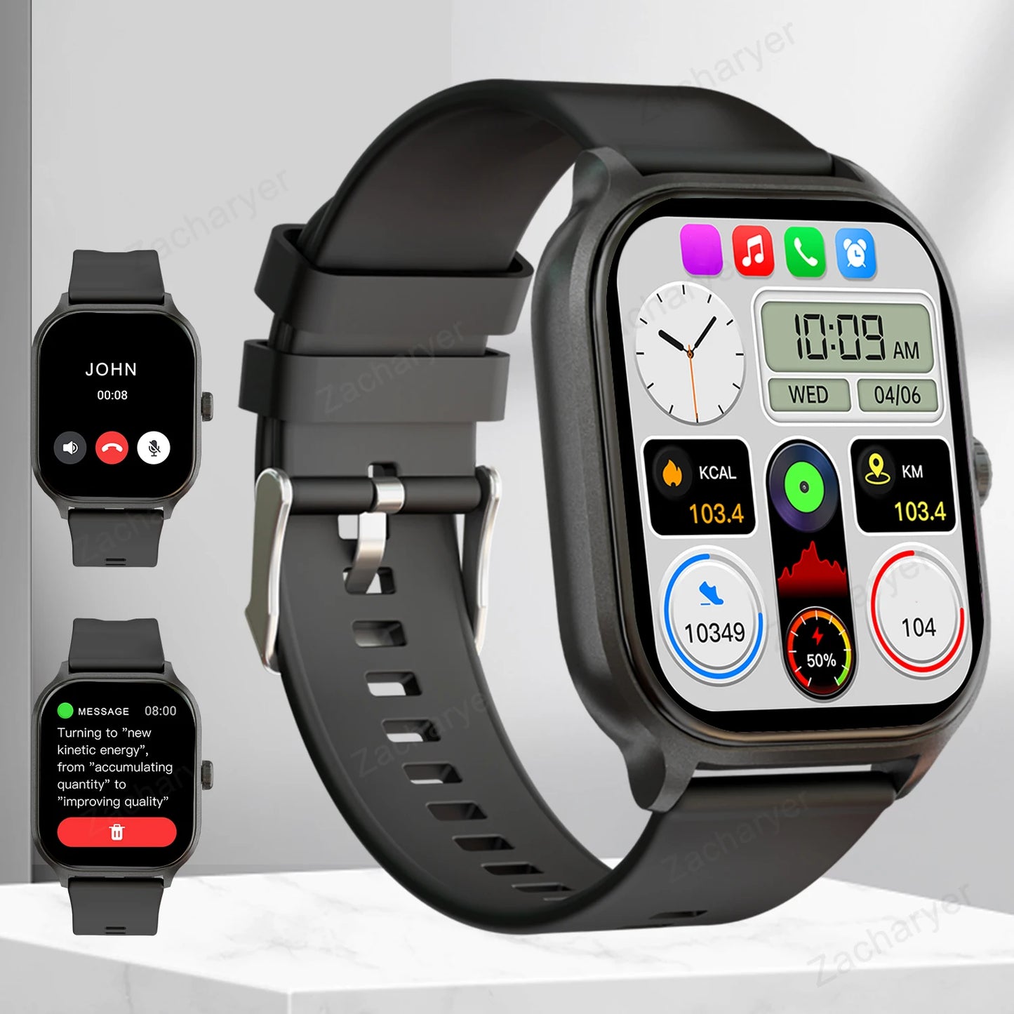 Smart Watch - Wireless Calling Multi Sport Smartwatch with Heart Rate Monitor - ZOOMNSTORE