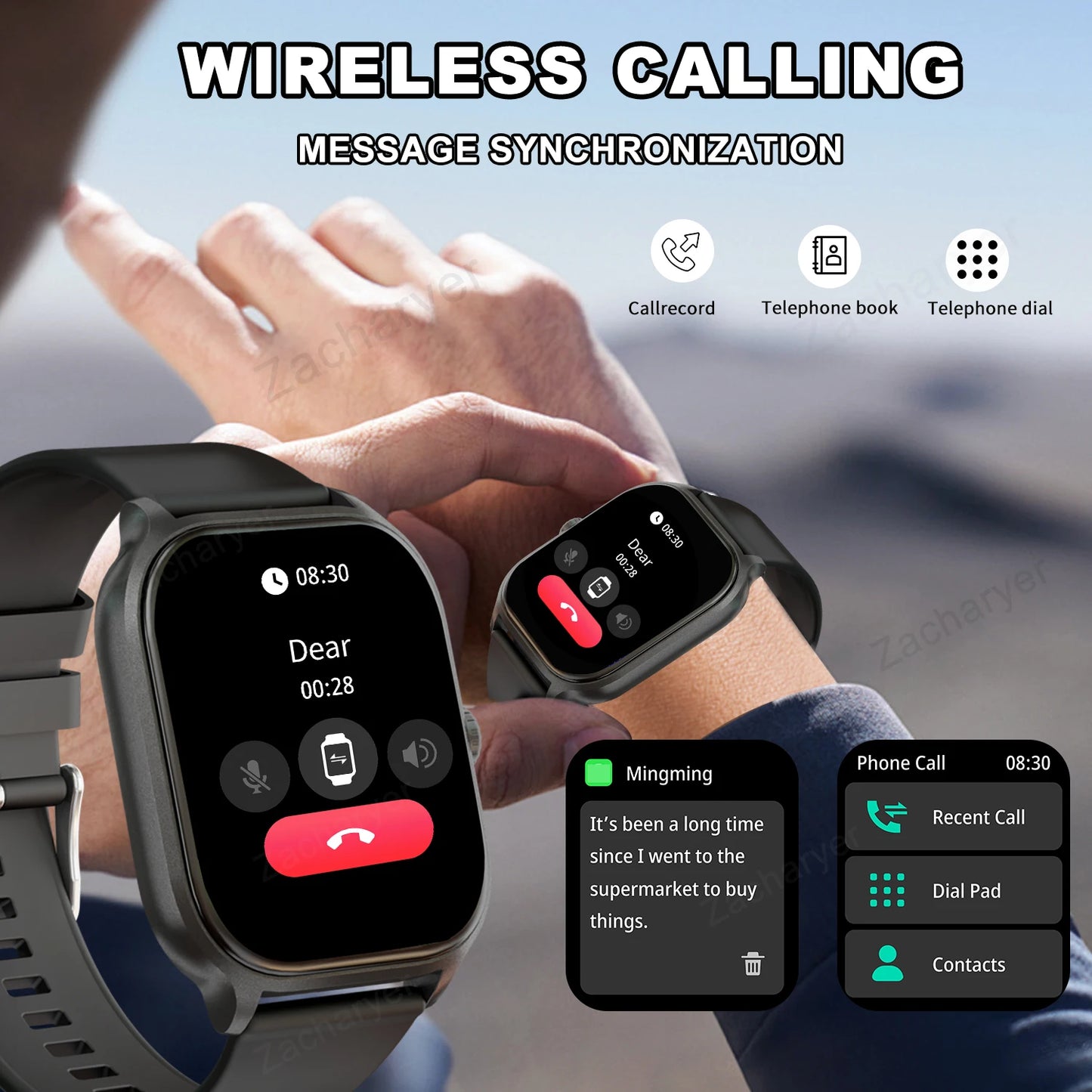 Smart Watch - Wireless Calling Multi Sport Smartwatch with Heart Rate Monitor - ZOOMNSTORE