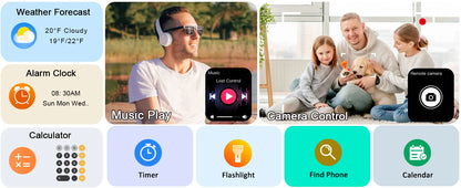 Smart Waterproof Smartwatch - 1.91" Square Screen Fitness Tracker with Heart Rate Monitor & 110 Sport Modes - ZOOMNSTORE