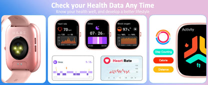 Smart Waterproof Smartwatch - 1.91" Square Screen Fitness Tracker with Heart Rate Monitor & 110 Sport Modes - ZOOMNSTORE