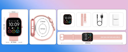 Smart Waterproof Smartwatch - 1.91" Square Screen Fitness Tracker with Heart Rate Monitor & 110 Sport Modes - ZOOMNSTORE