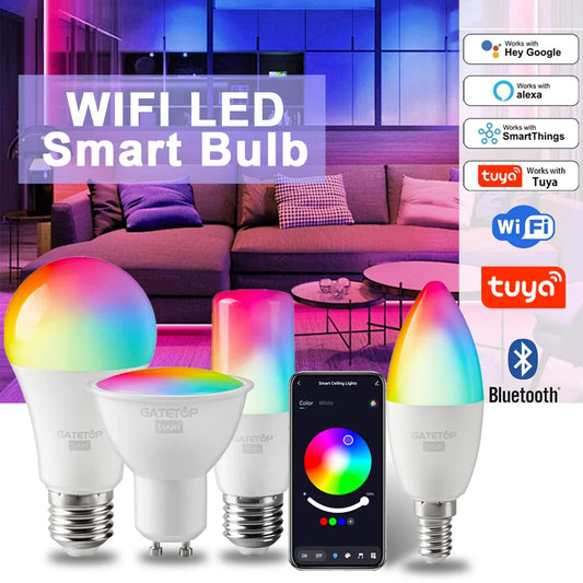 Smart WiFi LED Bulb - Dimmable RGB Color Changing GU10 Spotlight with Alexa - ZOOMNSTORE