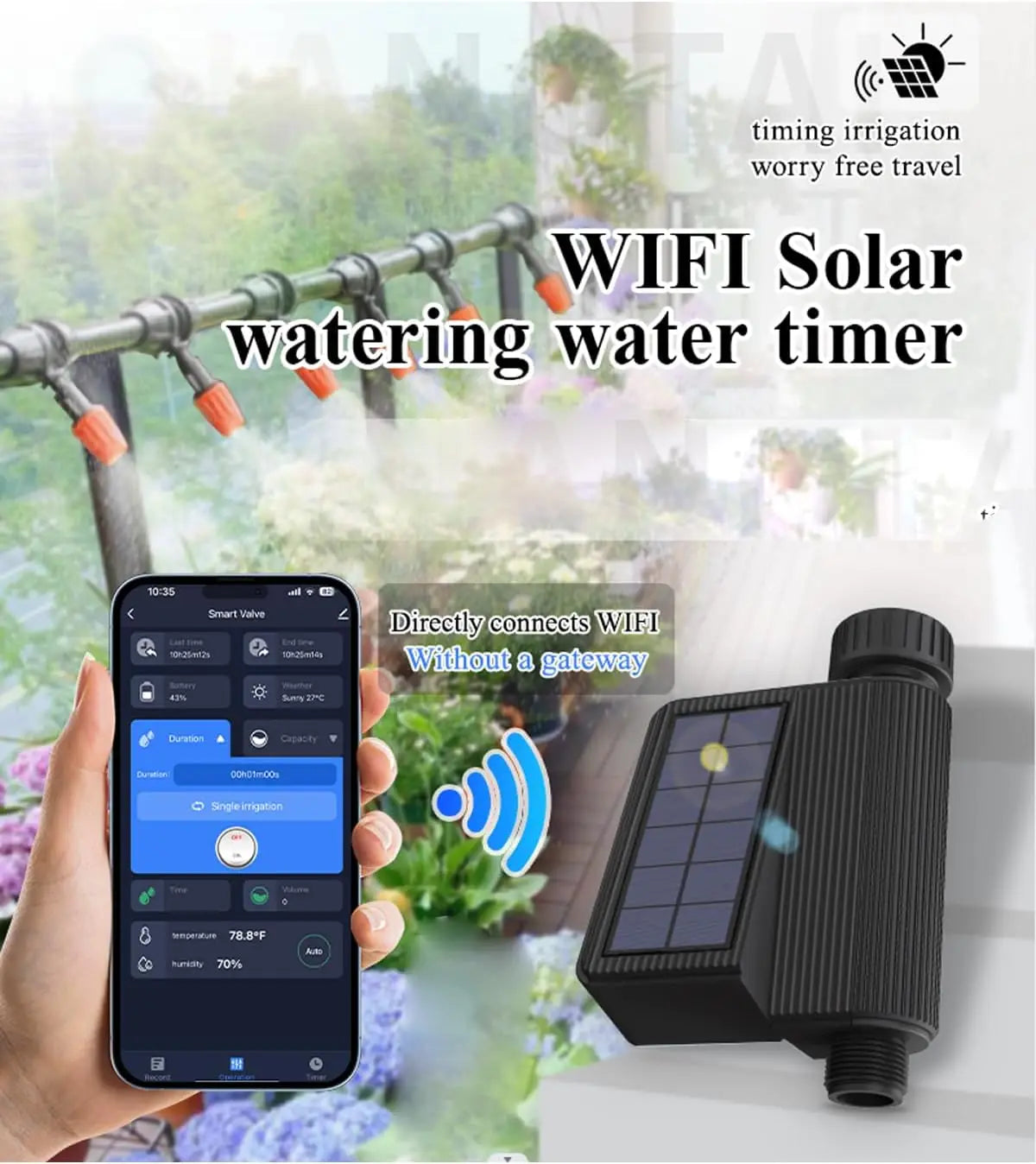 Smart WiFi Solar Watering Timer - Drip Irrigation System with Flow Recorder - ZOOMNSTORE