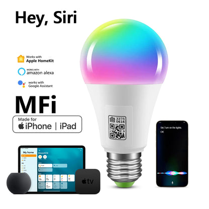 Smart Wifi Light Bulb - HomeKit LED Bulb E27 Multicolor Dimmable Smart Lamp - ZOOMNSTORE