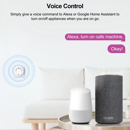 Smart Wifi Plug - 20A EU Smart Socket with Energy Usage Monitor & Alexa Compatible - ZOOMNSTORE