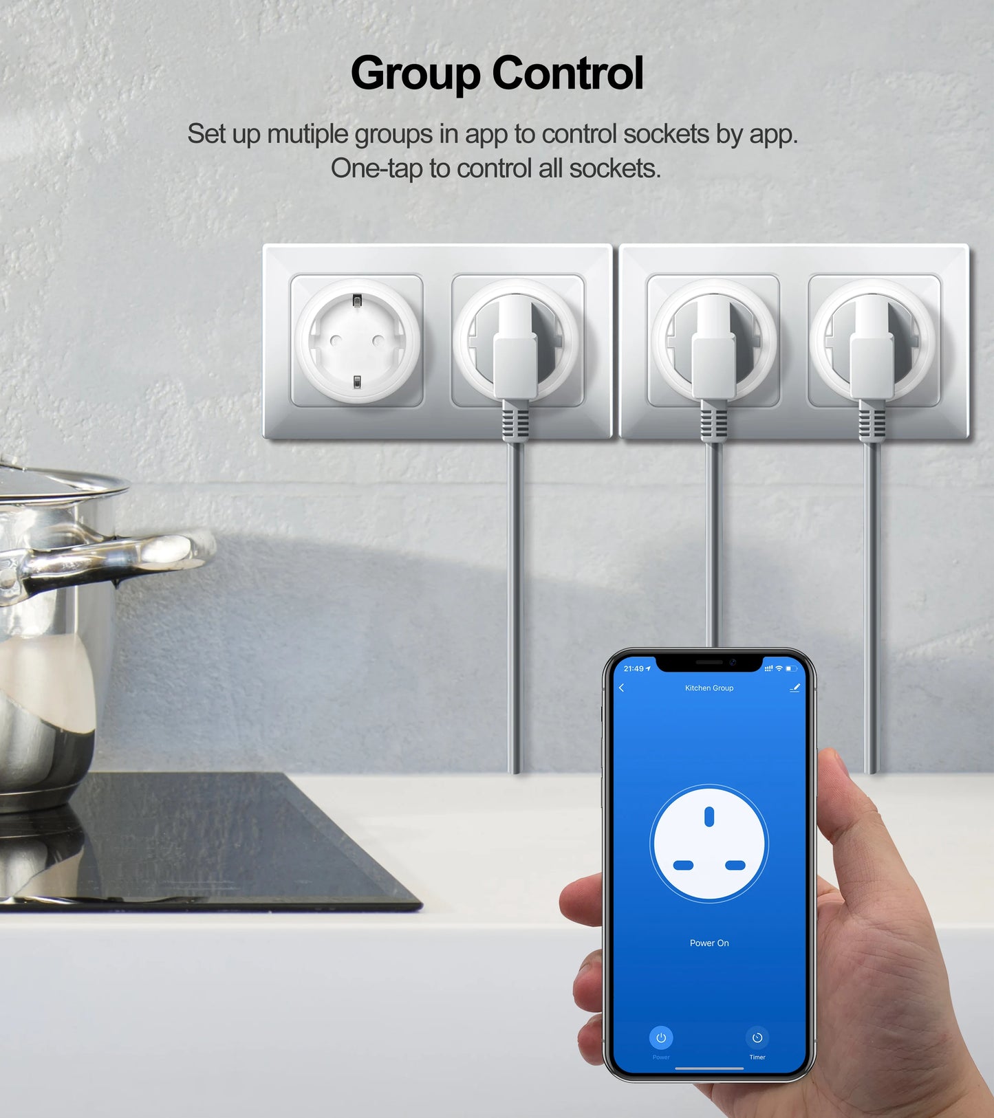 Smart Wifi Plug - 20A EU Smart Socket with Energy Usage Monitor & Alexa Compatible - ZOOMNSTORE