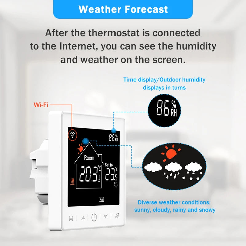 Smart Wifi Thermostat - Programmable Heating Thermostat For Floor Heating Control - ZOOMNSTORE