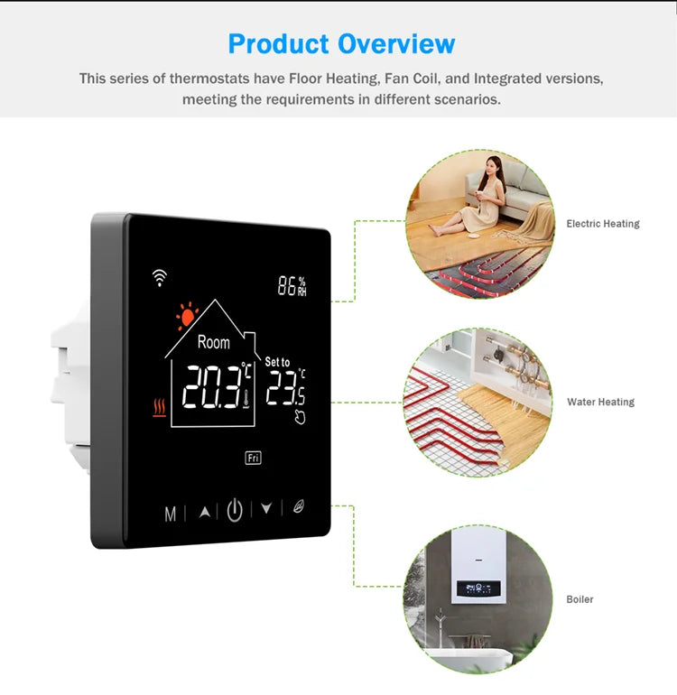 Smart Wifi Thermostat - Programmable Heating Thermostat For Floor Heating Control - ZOOMNSTORE