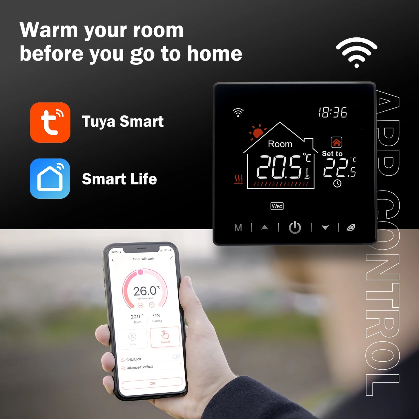 Smart Wifi Thermostat - Programmable Heating Thermostat For Floor Heating Control - ZOOMNSTORE