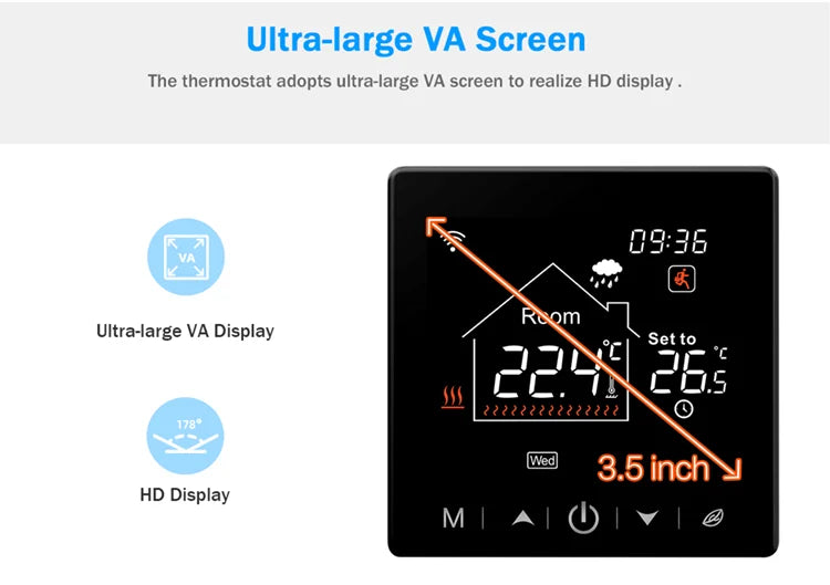 Smart Wifi Thermostat - Programmable Heating Thermostat For Floor Heating Control - ZOOMNSTORE