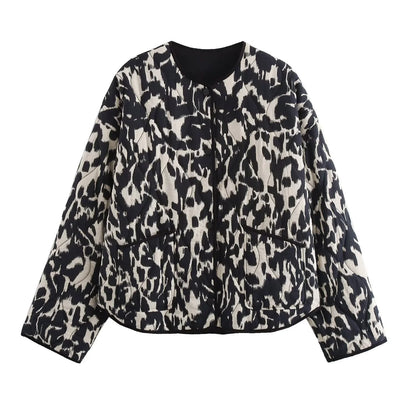 Snake Skin Print Long Sleeve Jacket - Womens Fashion Outerwear 2024 - ZOOMNSTORE