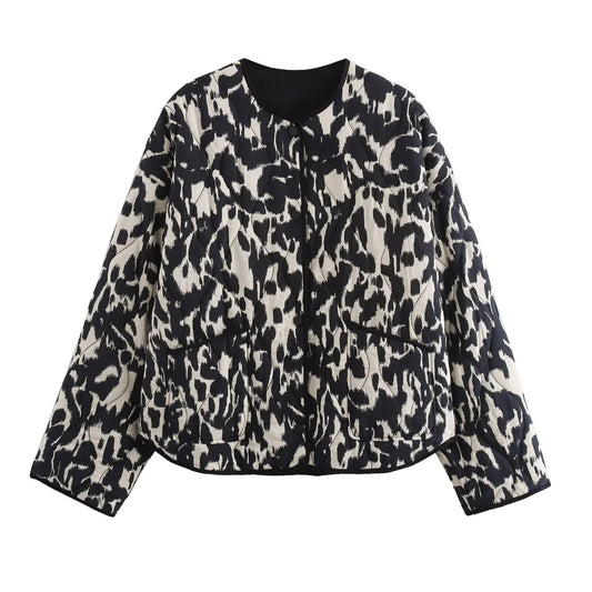 Snake Skin Print Long Sleeve Jacket - Womens Fashion Outerwear 2024 - ZOOMNSTORE