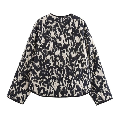 Snake Skin Print Long Sleeve Jacket - Womens Fashion Outerwear 2024 - ZOOMNSTORE