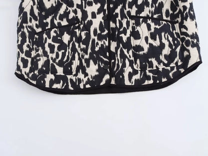 Snake Skin Print Long Sleeve Jacket - Womens Fashion Outerwear 2024 - ZOOMNSTORE