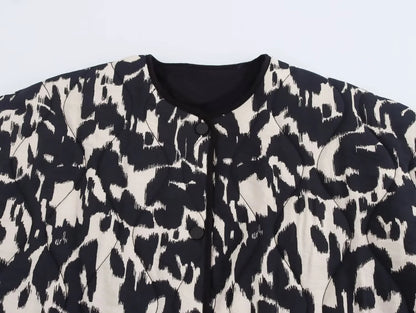 Snake Skin Print Long Sleeve Jacket - Womens Fashion Outerwear 2024 - ZOOMNSTORE
