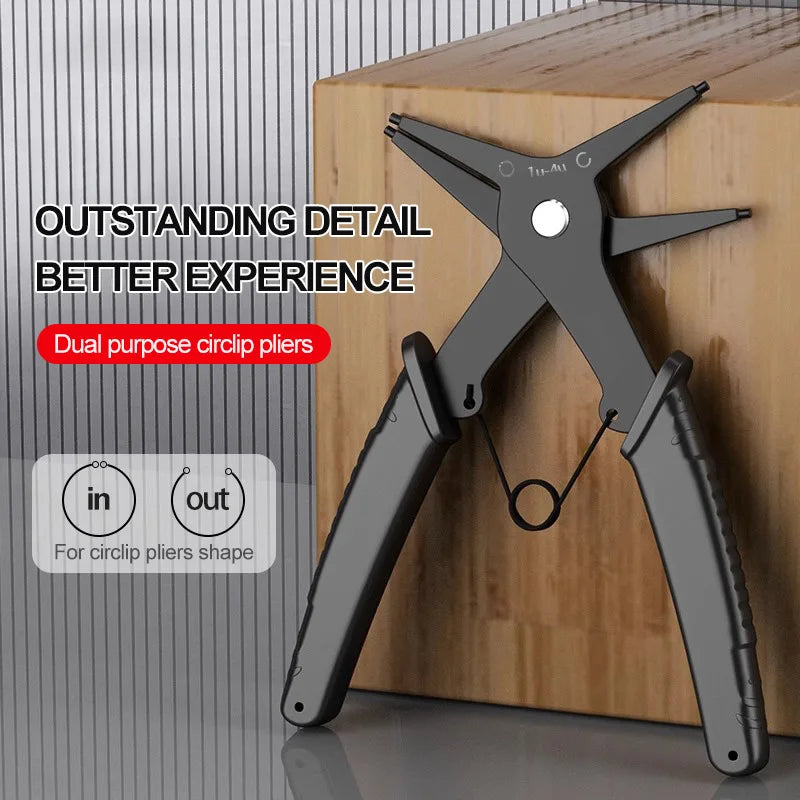 2 in 1 Snap Ring Pliers - Multifunctional Internal External Retaining Tool - ZOOMNSTORE