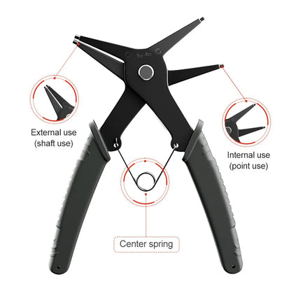 2 in 1 Snap Ring Pliers - Multifunctional Internal External Retaining Tool - ZOOMNSTORE
