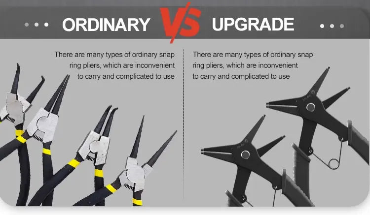 2 in 1 Snap Ring Pliers - Multifunctional Internal External Retaining Tool - ZOOMNSTORE
