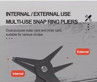 2 in 1 Snap Ring Pliers - Multifunctional Internal External Retaining Tool - ZOOMNSTORE